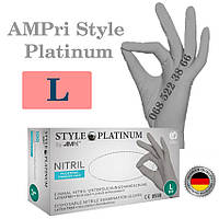 Перчатки нитриловые серые AMPri Style Platinum размер L, плотность 4г, уп.100 шт