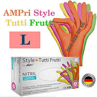 Перчатки нитриловые 4-цвета AMPri Style Tuti-Fruti размер L, плотность 4г, уп.100 шт