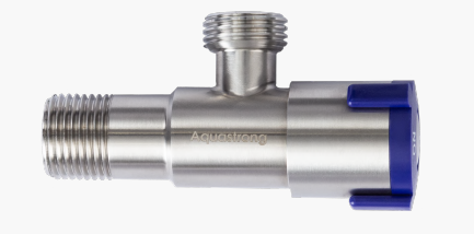 Кран приладовий кутовий нержавіюча сталь AQUASTRONG V2 Blue M1/2 х M1/2