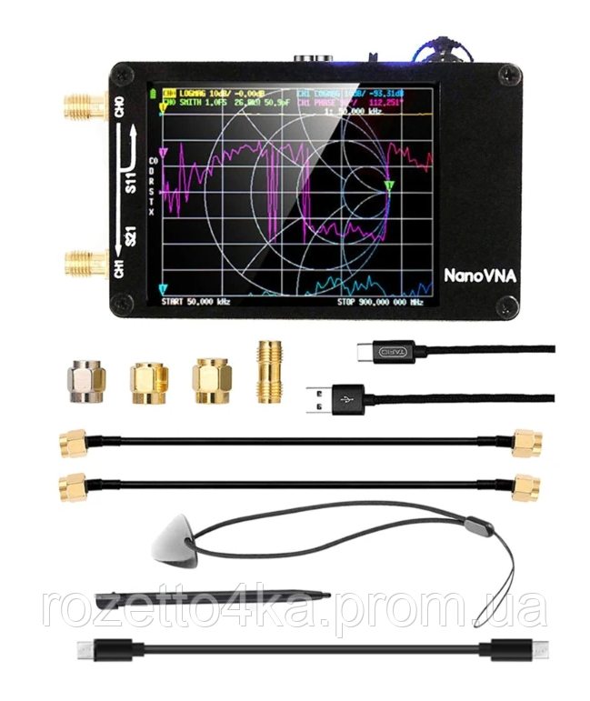 Векторный анализатор цепей NanoVNA 50 кГц - 1.5 ГГц Цифровой тестер сетевых антенн - фото 2 - id-p1833073288
