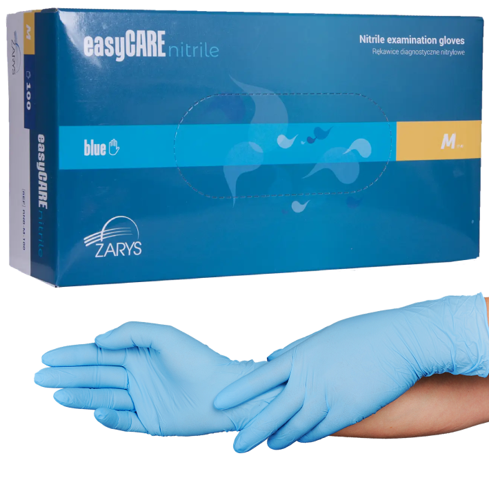 Нитриловые перчатки Easy Care, ХS (5-6), голубые, 100 шт - фото 1 - id-p1693995754