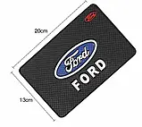 Антиковзний килимок у машину на торпеду з логотипом Ford, фото 3