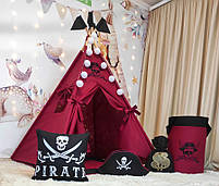 Вігвам та аксесуари великий ігровий намет для дітей Пірати Карибського моря, кошик, Капелюх Пірата, комплект, фото 2