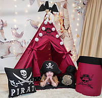 Вігвам та аксесуари великий ігровий намет для дітей Пірати Карибського моря, кошик, Капелюх Пірата, комплект, фото 3