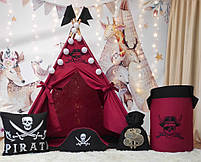 Вігвам та аксесуари великий ігровий намет для дітей Пірати Карибського моря, кошик, Капелюх Пірата, комплект, фото 5