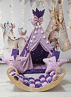 Вігвам та аксесуари великий ігровий намет для дітей курінь Зоряна мрія БОН БОН, гойдалка балансир, комплект, фото 4