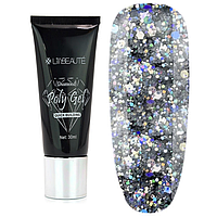 Полигель Lilly Beaute Diamond Poly Gel 30 мл №03 серебряные голограммные блестки