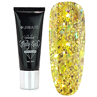 Полигель Lilly Beaute Diamond Poly Gel 30 мл №05 золотые голограммные блестки