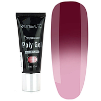 Термо полигель Lilly Beaute Temperature Poly Gel 30 мл, № 03 темно-розовый в лиловый