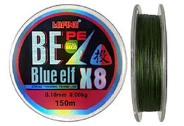 Шнур восьмижильний Mifine Blue Elf PE 8X 0.16мм 150м (≈ #1.0) (темно-зелений)
