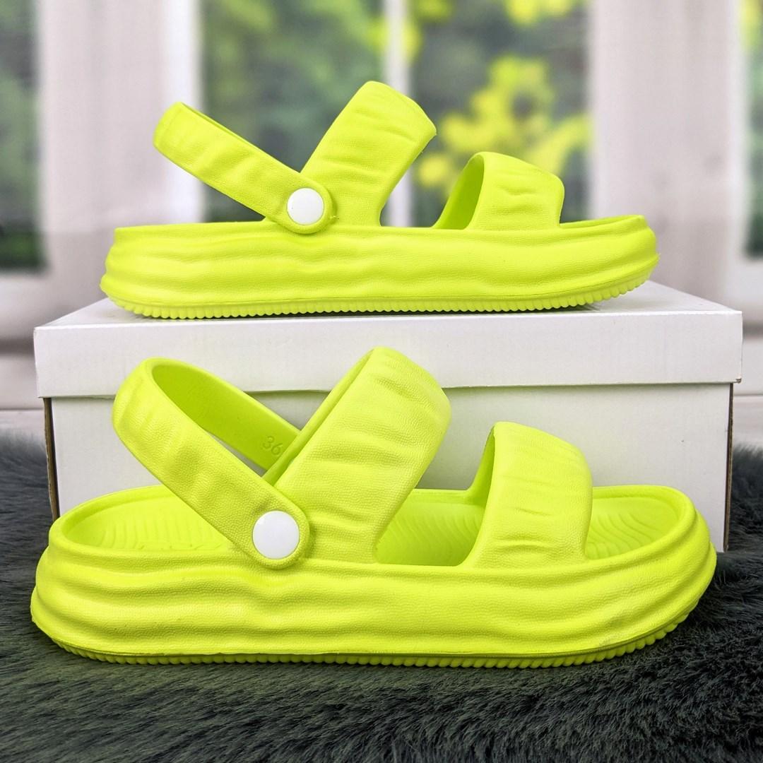 Сланці сандалії жіночі піна Даго Стиль лимонного кольору 4096