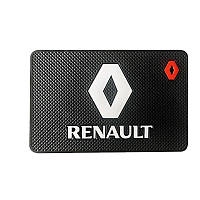 Антискользящий коврик в машину на торпеду с логотипом Renault