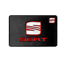 Антиковзний килимок у машину на торпеду з логотипом Seat