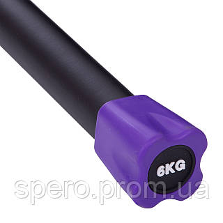 Бодібар Body Bar Zelart FI-1251-6 вага 6кг черный-фиолетовый