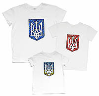 Герб Украины - комплект семейных футболок family look