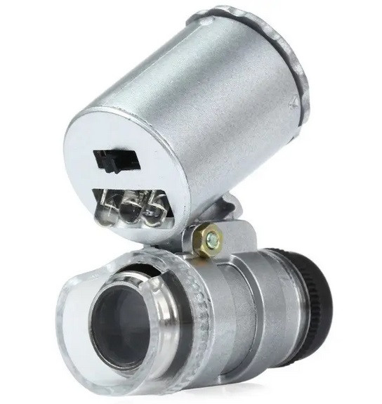 Кишеньковий мікроскоп 60Х (LED-підсвітка, регулювання фокусу)