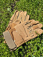 Розмір С (18-19 см обхват долоні ) Тактические перчатки палые / койот песок. Тактичні рукавиці койот LIGOR