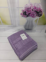 Летняя бамбуковая махровая простынь покрывало 200*215 см однотонная евро размер Турция Ladik фиолетовая