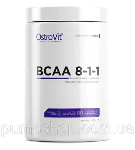 Амінокислоти Бцаа Ostrovit ВСАА 8-1-1 400 грам ( без смаку )