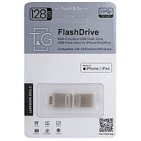 Флеш-драйв T&G 008 Metal series USB 3.0 - Lightning 128GB Срібний