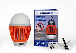 Світильник 2 в 1 LED SunLight MK-001 (тримає до 8 годин) на акумуляторі, ліхтар у намет, знищувач комах, вологозахист