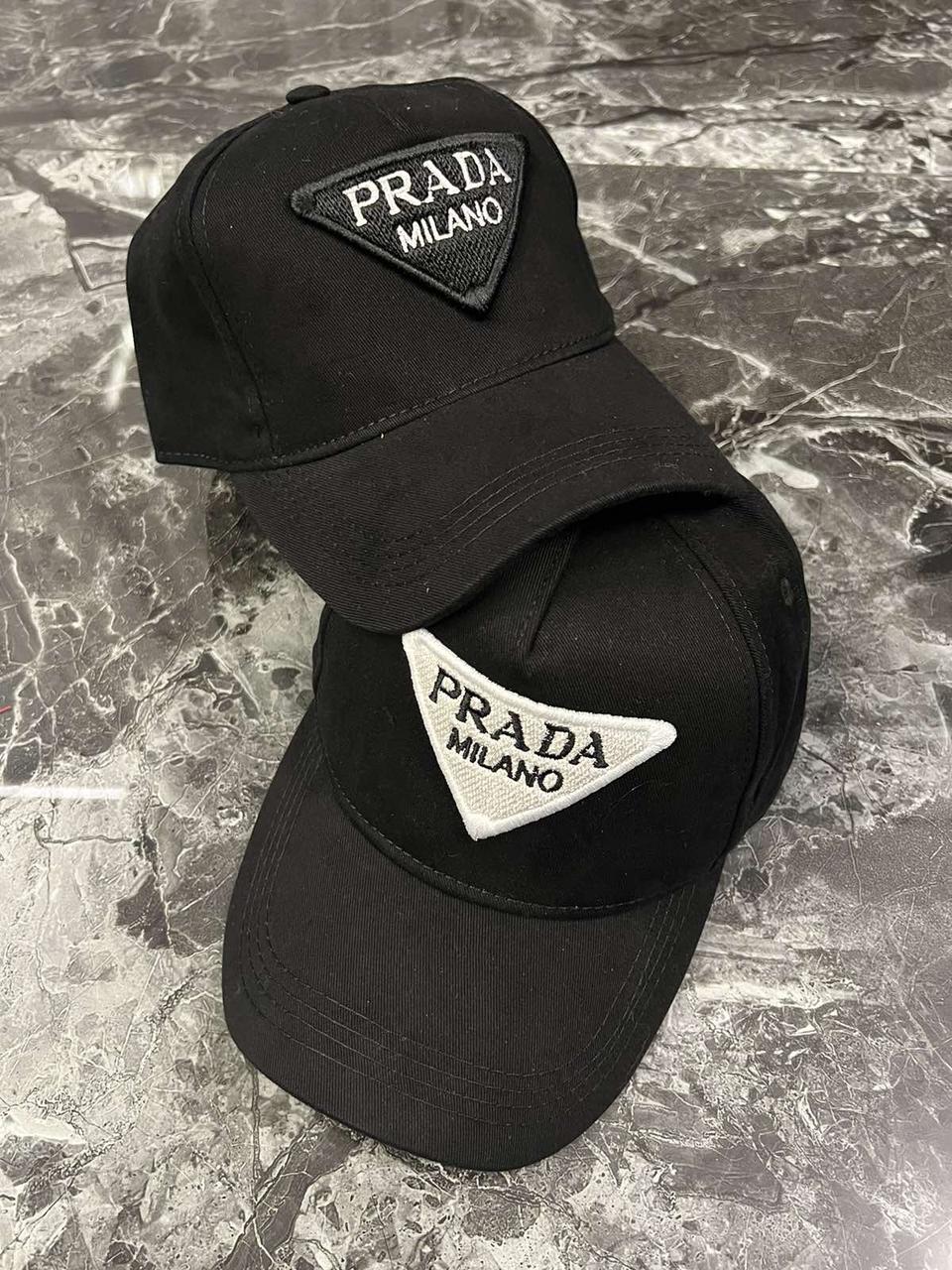 Чорна кепка Оптом "PRADA MILANO" бавовна 56-59 р з регулятором
