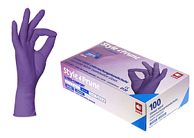 Рукавички нітрилові Style Prune фіолетові 100 шт розмір XS
