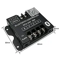 RGB контролер 30A Bluetooth, 12-24V, для світлодіодної RGB стрічки, 3 канали по 10А