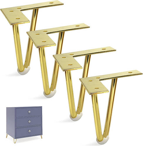 Ножки для мебели с золотыми шпильками Sopicoz 5 дюймов, металлические ...