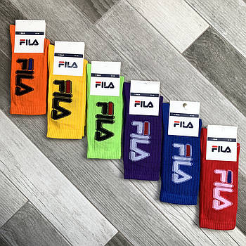 Шкарпетки чоловічі демісезонні бавовна високі Fila, Туреччина, розмір 41-45, асорті, 04533