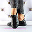 Жіночі шкіряні кросівки на шнурівці , чорні К 1429, фото 3