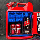 Каністра-бар у глянцевому червоному кольорі 10 л, з посудом на дверцятах на 2 особи, фото 6