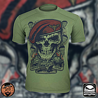 Армейская футболка цвета оливы ДШВ Завжди перші , мужские футболки и майки, тактическая и форменная одежда