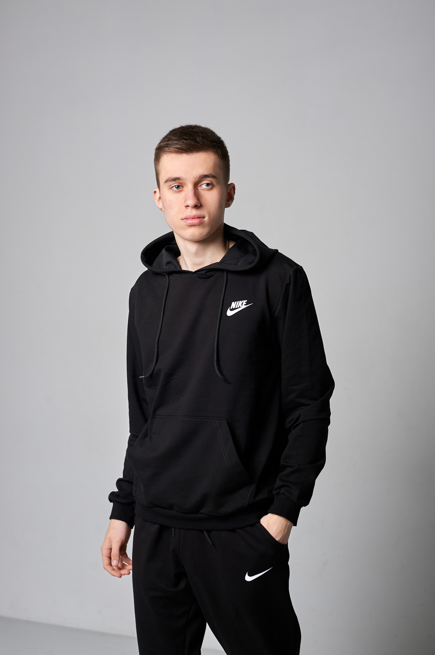 Чоловічий худі Nike чорного кольору - фото 1 - id-p1837287128