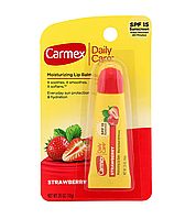 Увлажняющий бальзам для губ Carmex Strawberry в тюбике 10 г Клубника