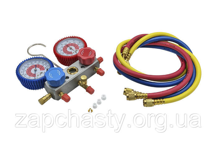 Манометричний колектор для фреона двовентильний Whicepart MG-1002 зі шлангами (R-410a)