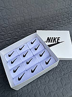 Высокие мужские Носки Nike размер 36-40 /найк - Белые Подарочный большой набор в коробке 12 пар