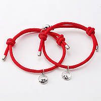 Комплект парных браслетов Namja красный с магнитами