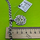 Срібний комплект ланцюжок плетіння бісмарк та Герб України тризуб з калиною срібло чорнене 925 проби фабричне, фото 6