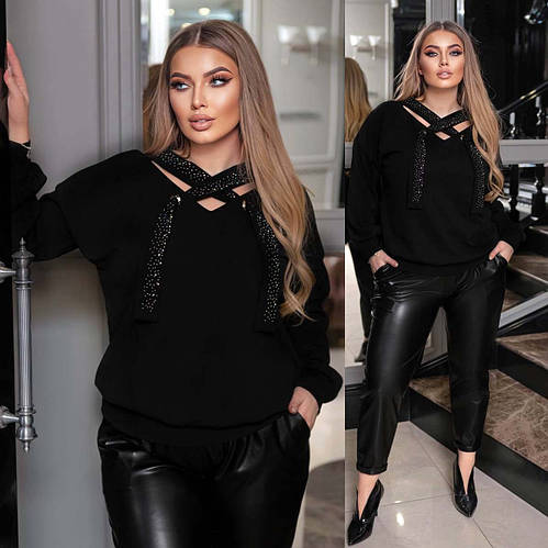 Джемпер нарядный женский со стразами 020011 в разных расцветках (ID ...