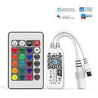 RGB контролер 12A, 12-24V, Wi-Fi+IR пульт, для світлодіодної RGB стрічки.