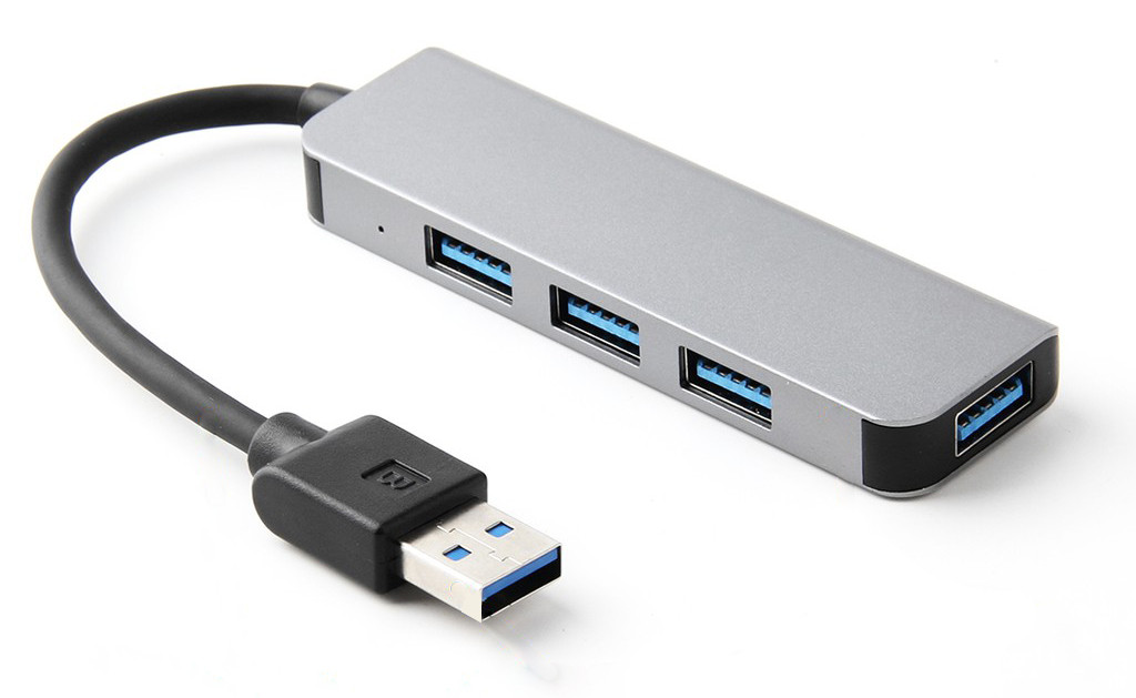 Концентратор USB-хаб RIAS BYL-2013U 4 порти USB 3.0 Silver (3_02670), фото 1