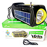Ліхтар переносний багатофункціональний CCLAMP CL-823 із сонячною панеллю FM+Bluetooth+PowerBank 1500 mAh, фото 4