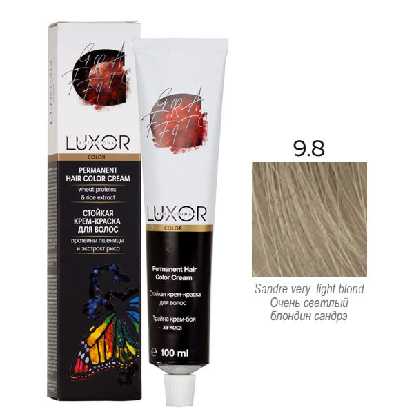 Крем-фарба LUXOR Professional 9.8 Дуже світлий блондин сандре, 100 мл