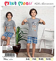 Піжама дитяча для хлопчика трикотаж розмір 5-12 років, сірого кольору