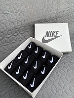 Высокие женские Носки Nike размер 41-45 /найк - Черные Подарочный большой набор в коробке 12 пар