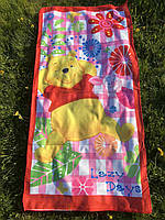 Детское Пляжное прямоугольное полотенце микрофибра 70х140 см Винни Пух