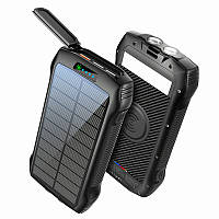 PowerBank F33W, 33500 mAh (22500), solar, с зарядкой беспроводной, черный.