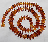 Ожерелье янтарь 42 см клык 7-12 мм натуральный шлифованный коньячный прозрачный