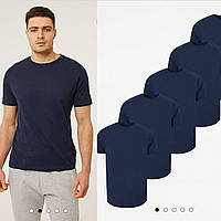 Футболка мужская синяя George (5 шт.уп) Navy Crew Neck Jersey T-Shirts 5 Pack Blue